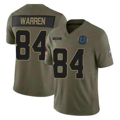 IN.Colts #84 Tyler Warren Player Salute To Service Limited Olive Football Jerseys