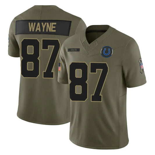 IN.Colts #87 Reggie Wayne Player Salute to Service Limited Olive Football Jerseys