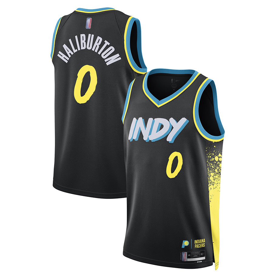 IN.Pacers #0 Tyrese Haliburton Player Navy Statement Edition Swingman Basketball Jerseys
