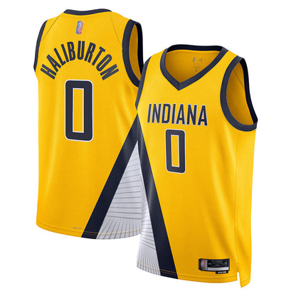 IN.Pacers #0 Tyrese Haliburton Player Navy Statement Edition Swingman Basketball Jerseys