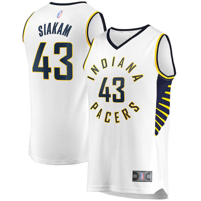 IN.Pacers #43 Pascal Siakam Player Fanatics White Fast Break Association Edition Basketball Jerseys