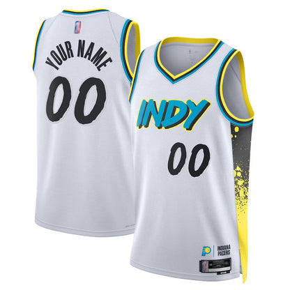Custom IN.Pacers White Swingman City Edition Basketball Jerseys