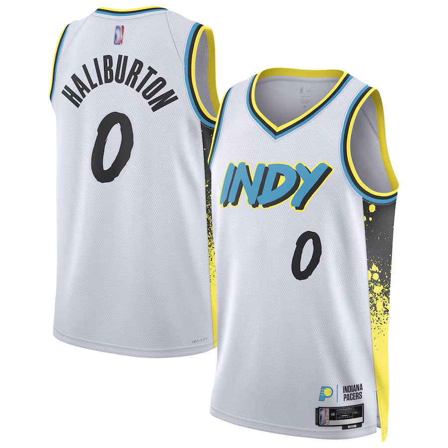 IN.Pacers #0 Tyrese Haliburton Player White Swingman City Edition Basketball Jerseys
