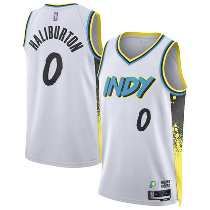 IN.Pacers #0 Tyrese Haliburton Player White Swingman City Edition Basketball Jerseys