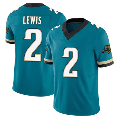 J.Jaguars #2 Jourdan Lewis Player Legend Teal Game Football Jerseys
