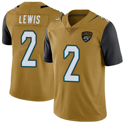 J.Jaguars #2 Jourdan Lewis Player Limited Gold Color Rush Vapor Untouchable Football Jerseys
