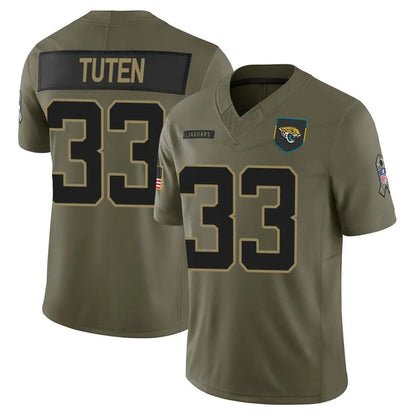 J.Jaguars #33 Bhayshul Tuten Player Olive Salute To Service Limited Football Jerseys