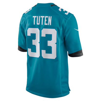 J.Jaguars #33 Bhayshul Tuten Player Teal Home Game Football Jerseys