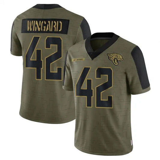 J.Jaguars #42 Andrew Wingard Player Olive Salute To Service Limited Football Jerseys