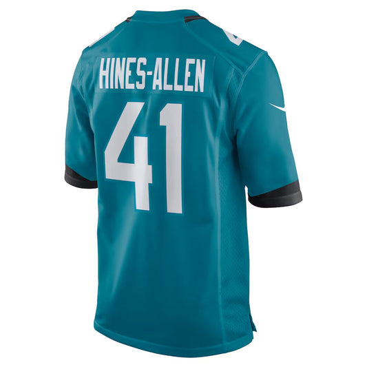 J.Jaguars #41 Josh Hines-Allen Player Teal Home Game Football Jerseys