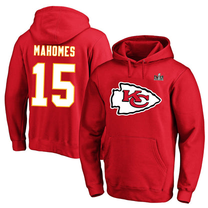 KC.Chiefs #15 Patrick Mahomes Player Red Pullover Hoodies Football Jerseys