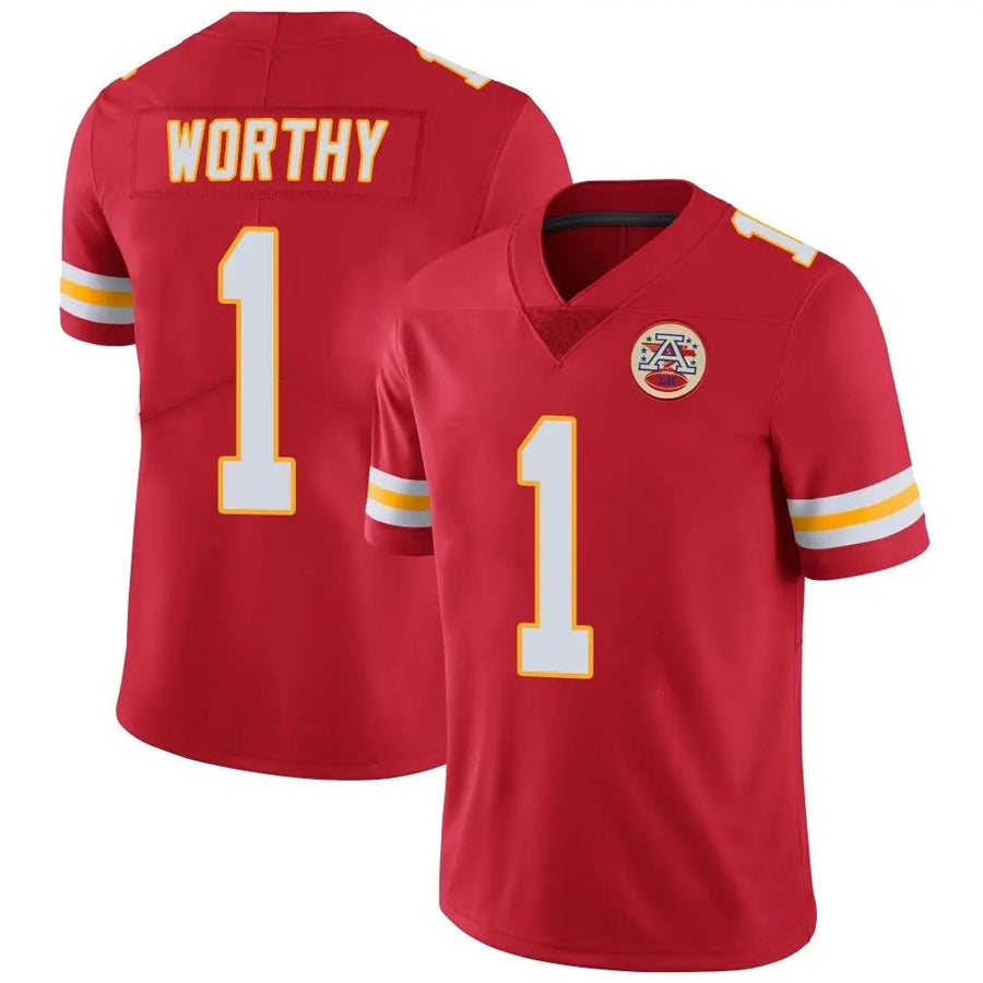 KC.Chiefs #1 Xavier Worthy Player Red Vapor F.U.S.E. Limited Stitched Football Jerseys