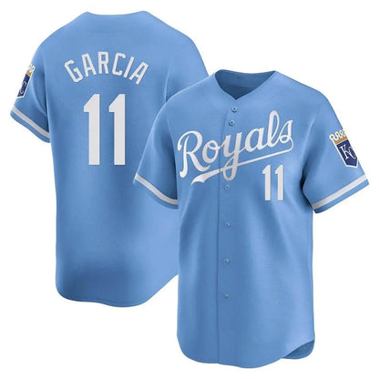 KC.Royals #11 Maikel Garcia Player Light Blue Home Limited Baseball Jerseys