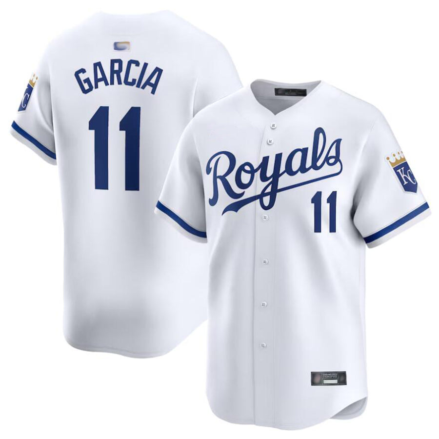 KC.Royals #11 Maikel Garcia Player White Home Limited Baseball Jerseys