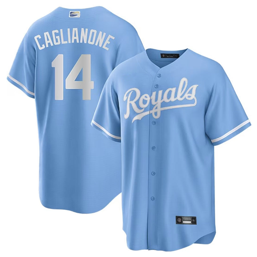 KC.Royals #14 Jac Caglianone Player Light Blue Home Replica Baseball Jerseys