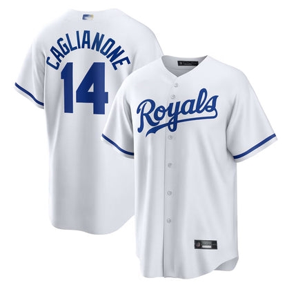 KC.Royals #14 Jac Caglianone Player White Home Replica Baseball Jerseys