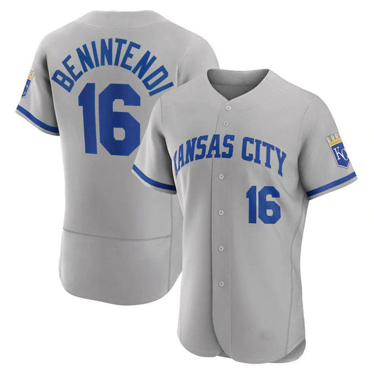 KC.Royals #16 Andrew Benintendi Player Gray Road Elite Baseball Jerseys