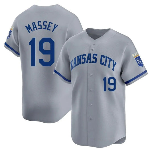 KC.Royals #19 Michael Massey Player Gray Home Limited Baseball Jerseys
