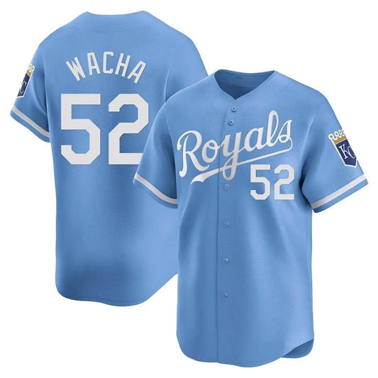 KC.Royals #52 Michael Wacha Player Light Blue Home Limited Baseball Jerseys