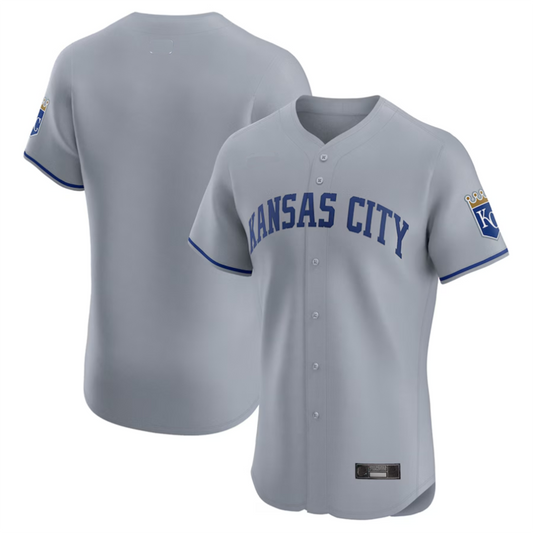 KC.Royals Blank Player Gray Road Vapor Premier Elite Baseball Jerseys