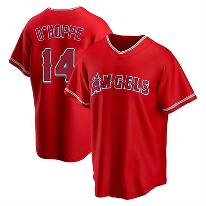 LA.Angels #14 Logan O'Hoppe Player Red Home Replica Baseball Jerseys