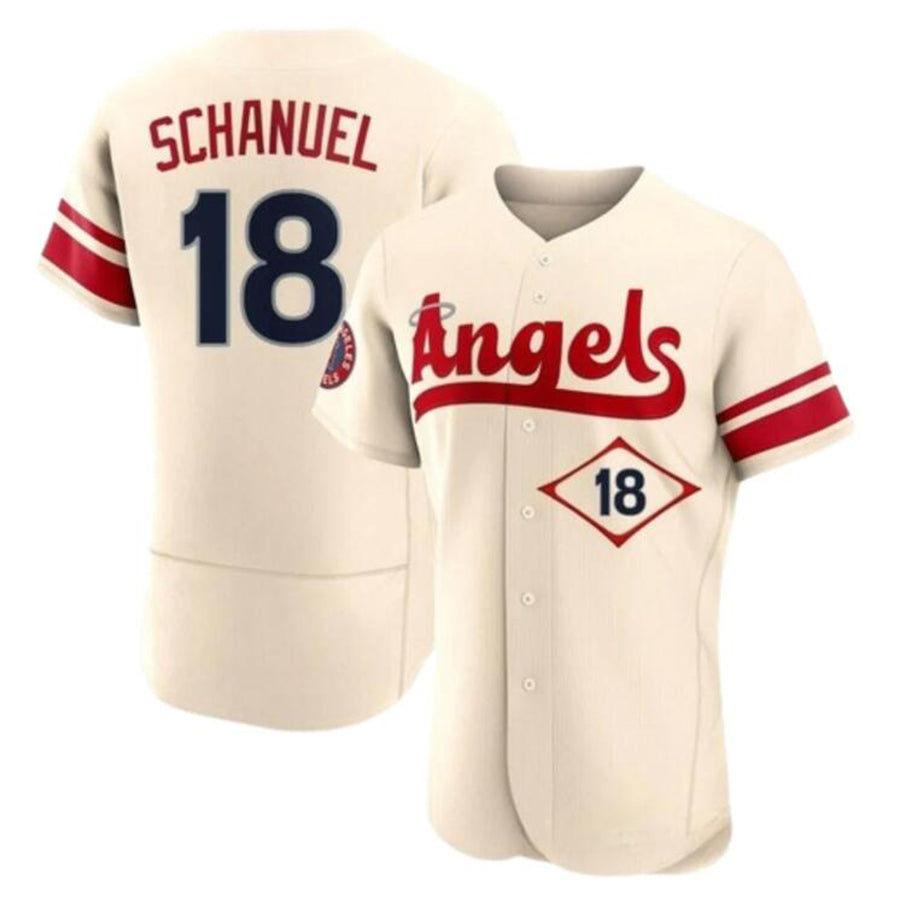 LA.Angels #18 Nolan Schanuel Player Cream City Connect Limited Elite Baseball Jerseys
