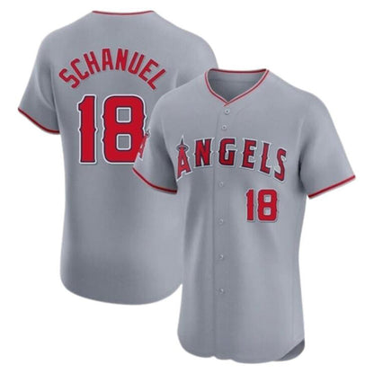LA.Angels #18 Nolan Schanuel Player Gray Home Limited Elite Baseball Jerseys