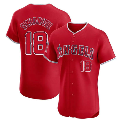 LA.Angels #18 Nolan Schanuel Player Red Home Limited Elite Baseball Jerseys