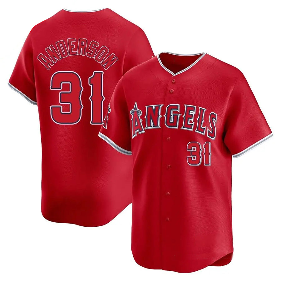 LA.Angels #31 Tyler Anderson Player Red Home Limited Baseball Jerseys