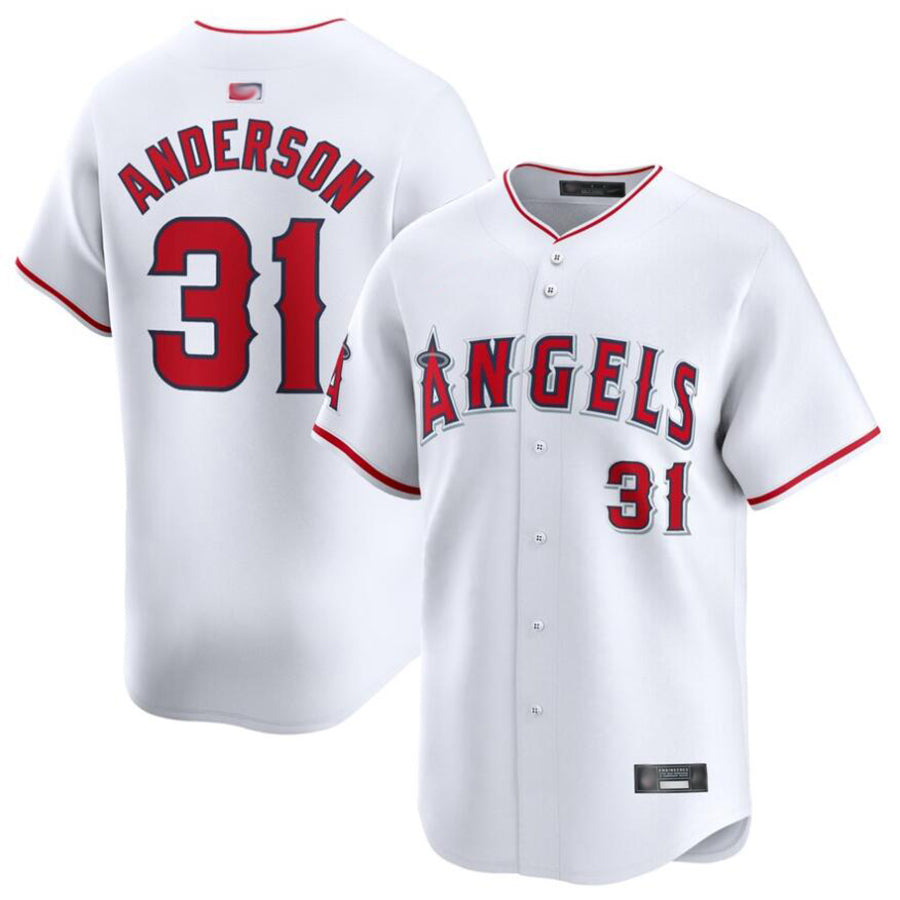 LA.Angels #31 Tyler Anderson Player White Home Limited Baseball Jerseys