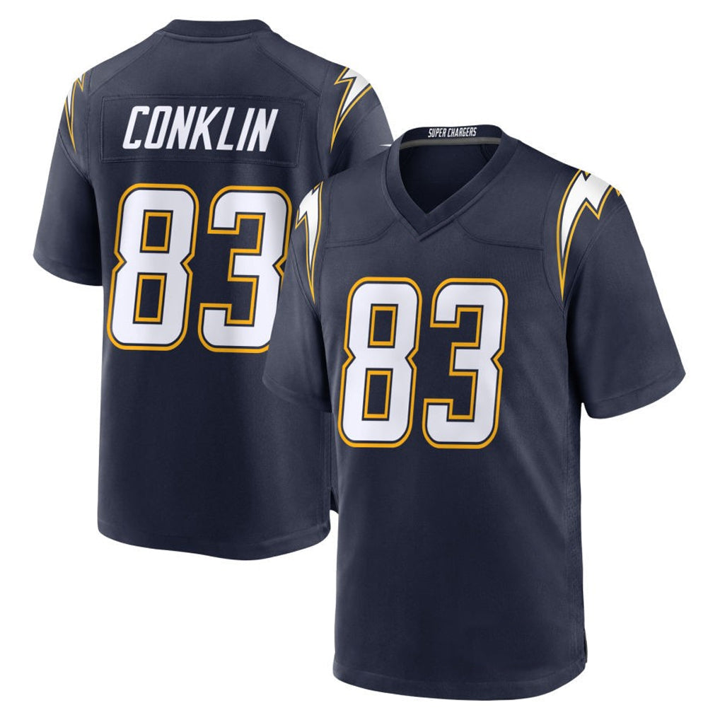 LA.Chargers #83 Tyler Conklin Player Navy Alternate Game Football Jerseys