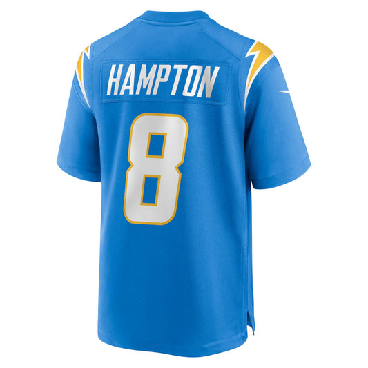 LA.Chargers #8 Omarion Hampton Player Powder Blue Home Game Football Jerseys