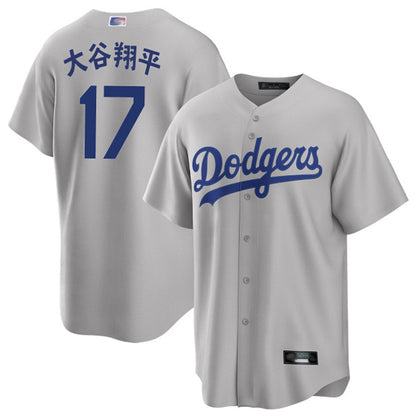 LA.Dodgers #17 Shohei Ohtani Player Gray Home Game Baseball Jerseys
