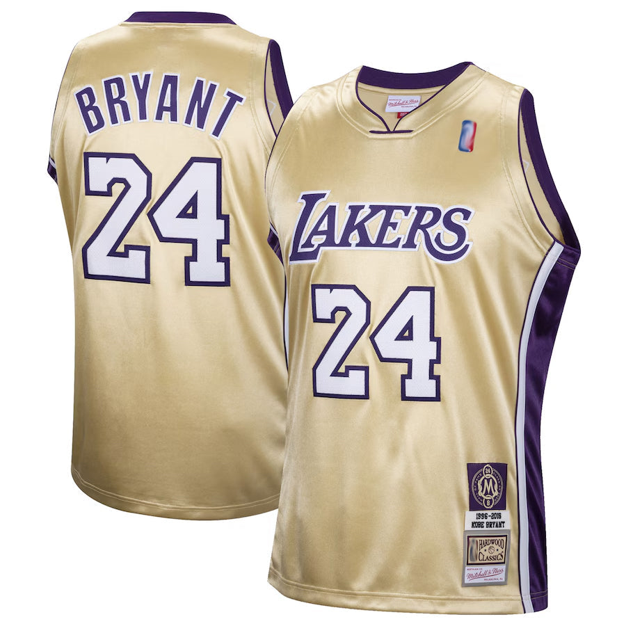 LA.Lakers #24 Kobe Bryant Player Mitchell & Ness Gold Hall of Fame Class Classics Basketball Jerseys
