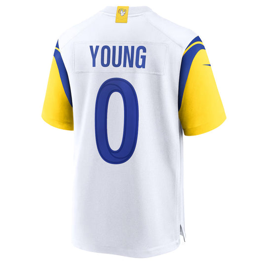 LA.Rams #0 Byron Young Player White Home Game Football Jerseys
