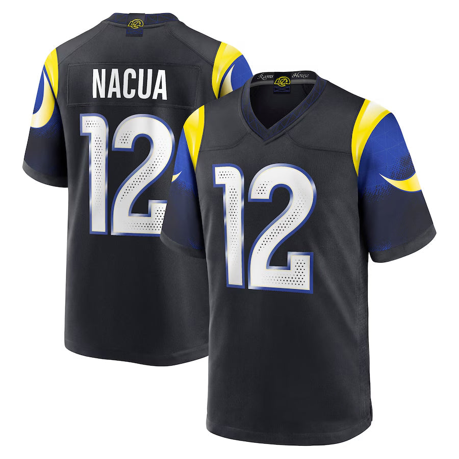 LA.Rams #12 Puka Nacua Player Midnight Blue Rivalries Collection Game Football Jerseys