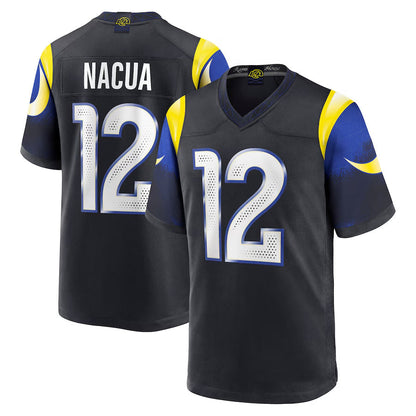 LA.Rams #12 Puka Nacua Player Midnight Blue Rivalries Collection Game Football Jerseys