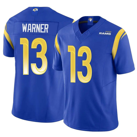 LA.Rams #13 Kurt Warner Player Vapor F.U.S.E. Limited Royal Football Jerseys
