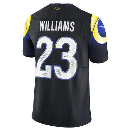 LA.Rams #23 Kyren Williams Player Midnight Blue Rivalries Collection Vapor Limited Football Jerseys