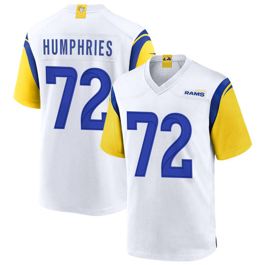 LA.Rams #72 D.J. Humphries Player White Home Game Football Jerseys
