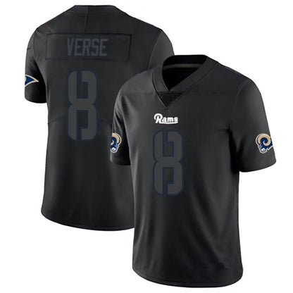 LA.Rams #8 Jared Verse Player Limited Black Impact Football Jerseys