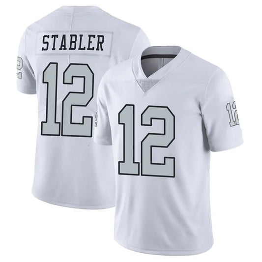 LV.Raiders #12 Ken Stabler Player White Alternate Vapor Limited Football Jerseys