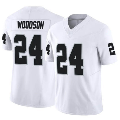 LV.Raiders #24 Charles Woodson Player White Vapor F.U.S.E Limited Football Jerseys