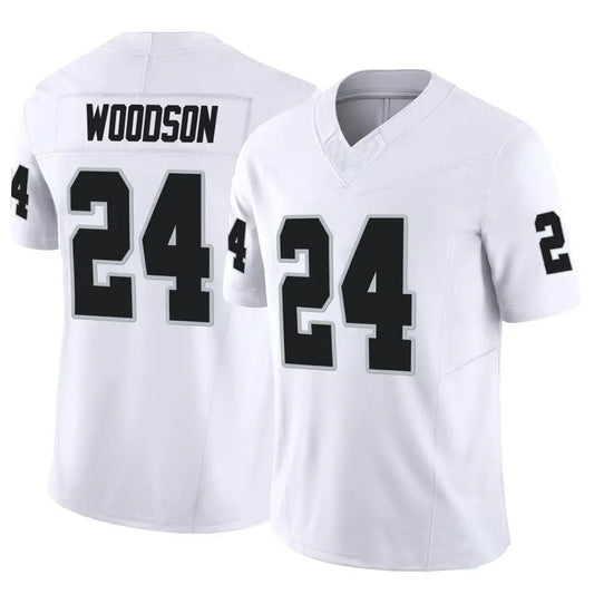 LV.Raiders #24 Charles Woodson Player White Vapor F.U.S.E Limited Football Jerseys