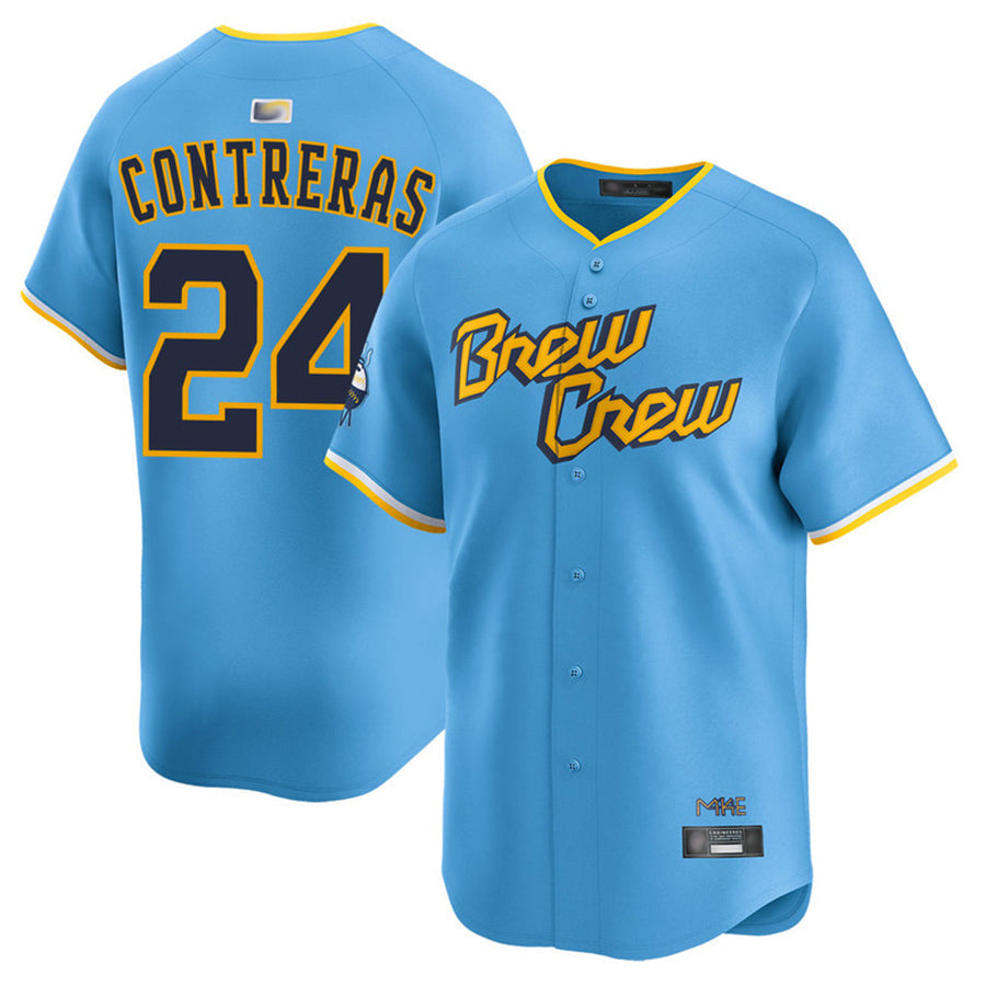 M.Brewers #24 William Contreras Player City Connect Limited Baseball Jerseys