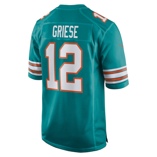 M.Dolphins #12 Bob Griese Player Aqua Home Game Football Jerseys