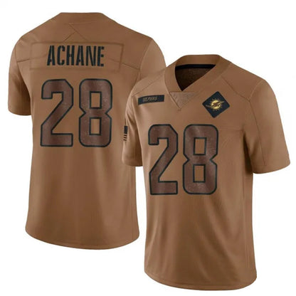 M.Dolphins #28 De?¡¥Von Achane Player Brown Salute To Service Limited Football Jerseys