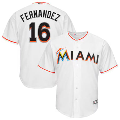 M.Marlins #16 Jose Fernandez Player White Cool Base Replica Baseball Jerseys
