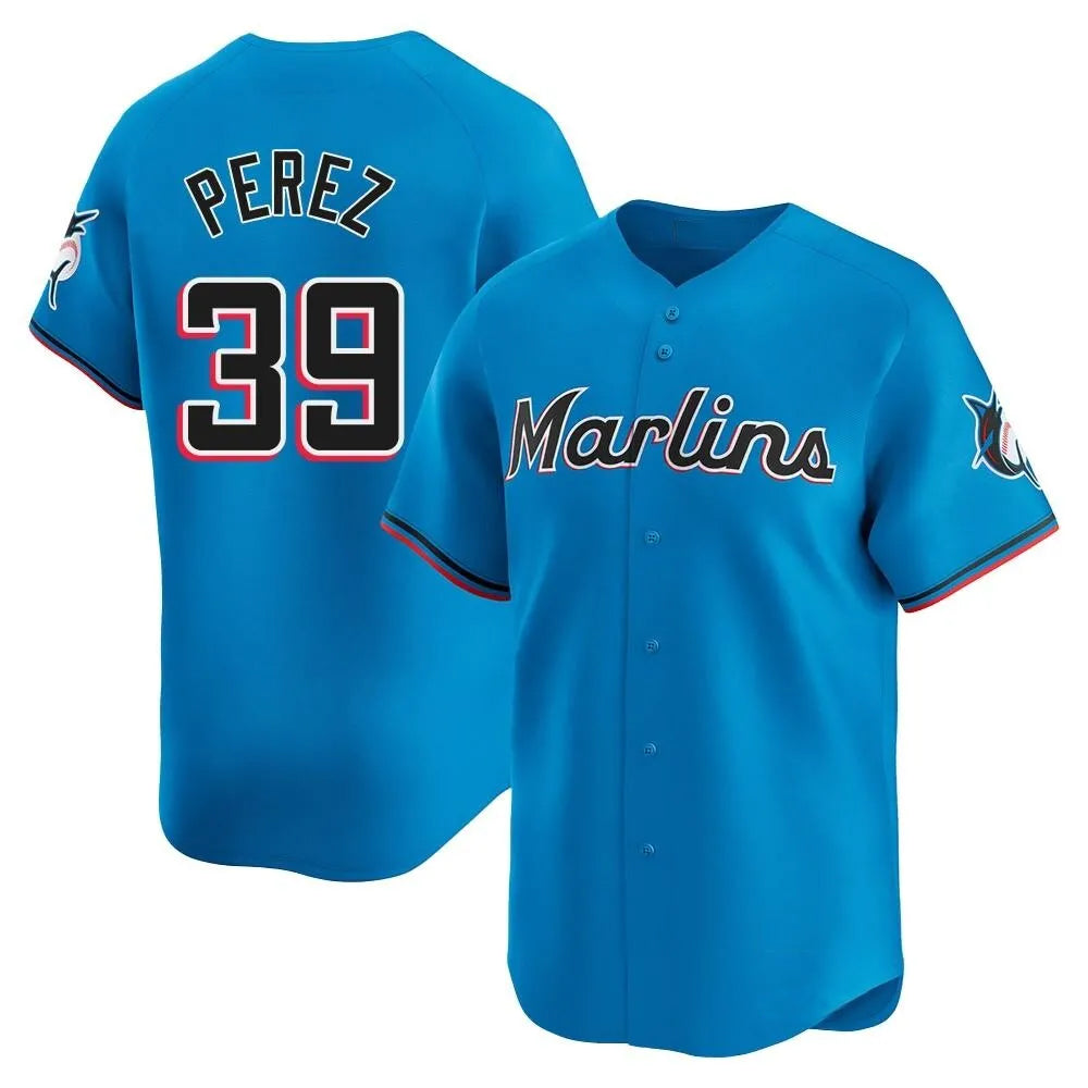 M.Marlins #39 Eury Perez Player Blue City Connect Home Limited Baseball Jerseys