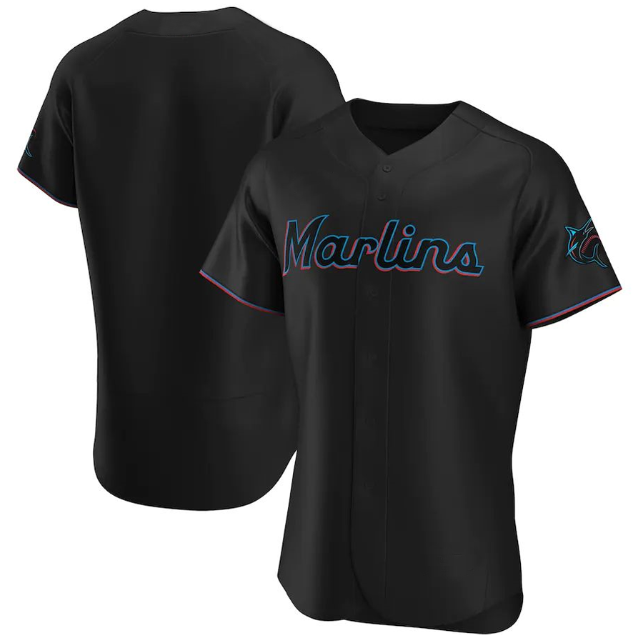 M.Marlins Blank Player Blue Replica Baseball Jerseys